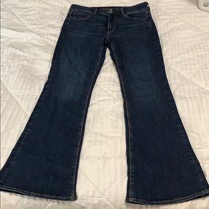 Hi rise flared denim